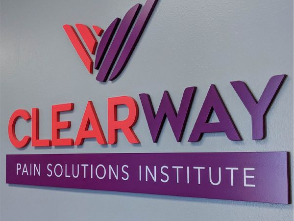 Clearway dimensional letters and logo on a wall